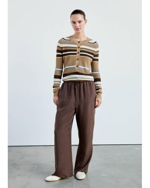 Mango Multicolor Striped Rib Sweater