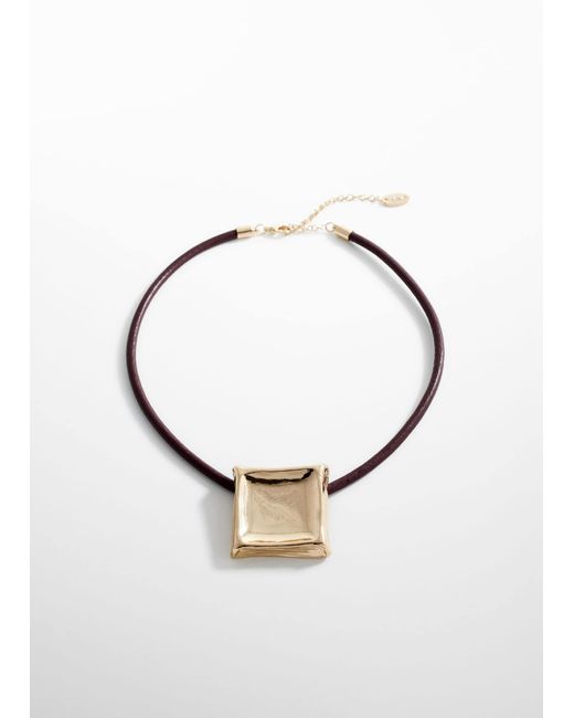 Mango Black Leather Cord Necklace