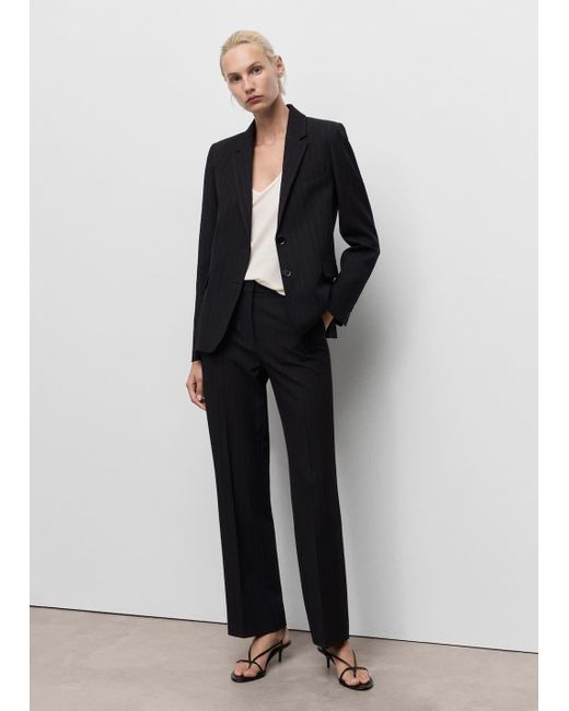 Mango Blue Pinstripe Suit Trousers