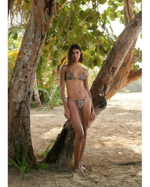 Mango Green Leopard Print Thong Bikini Knickers