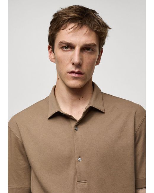 Mango Natural 100% Cotton Slim-fit Polo Shirt Medium for men