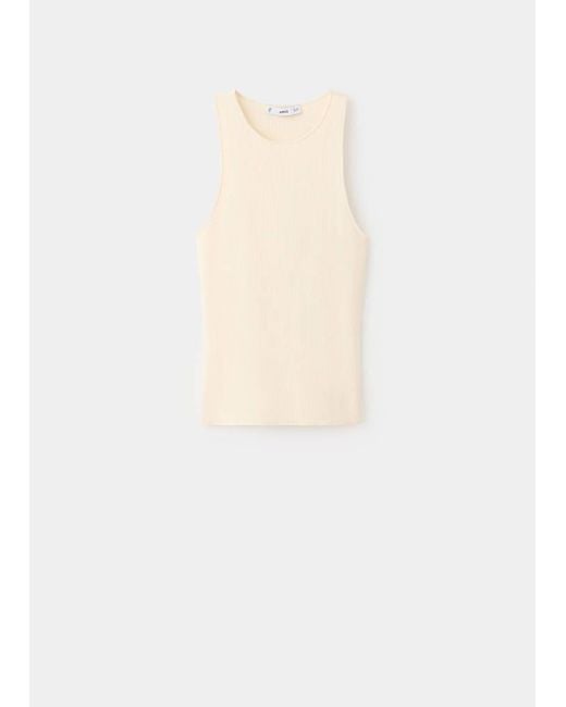 Mango Red Fitted Fine-Knit Top