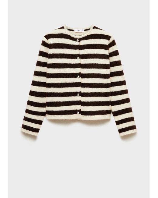 Mango Multicolor Striped Cardigan With Buttons