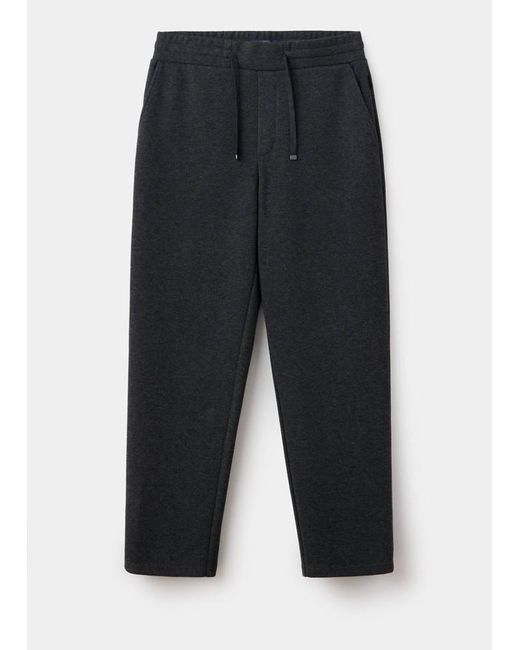 Mango Blue Joggers With Elasticated Waistband And Drawstring for men