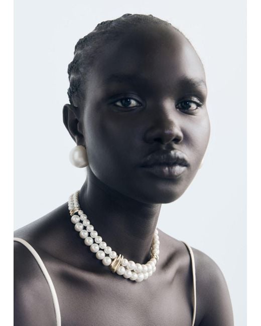 Mango White Pearl Earrings