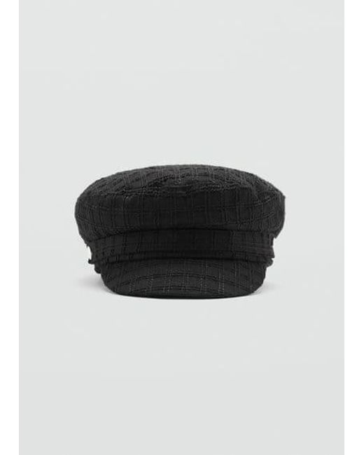 Mango Black Check Baker'Cap