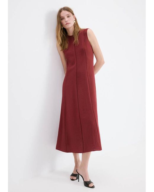Mango Red A-Line Dress With Godets