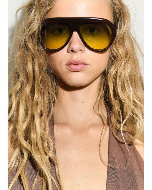 Mango Brown Aviator Sunglasses