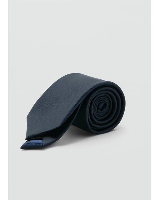 Mango Blue Plain Silk Tie for men