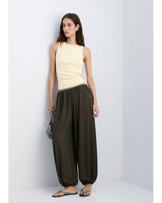 Mango Natural Fine Knit Boat Neck Top