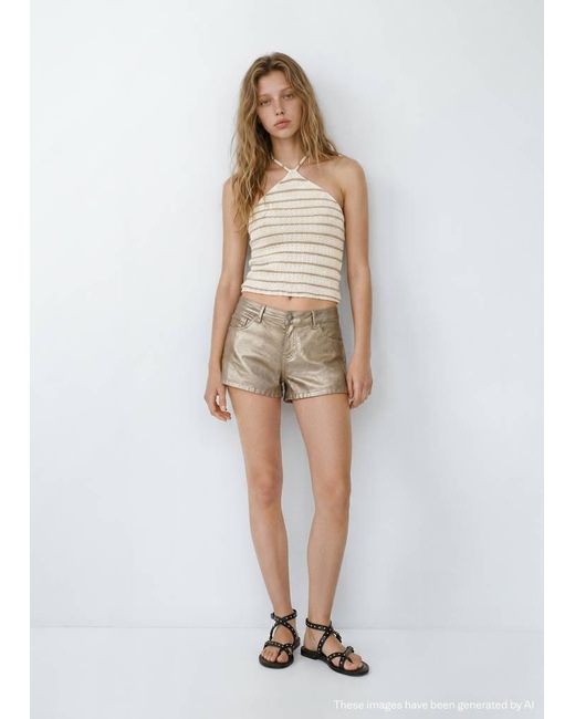 MANGO TEEN White Crochet Halter Top