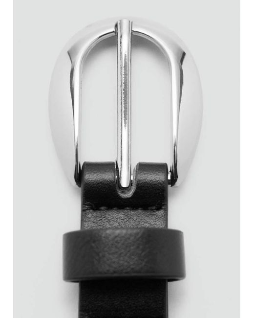 Mango White Thin Eyelets Belt