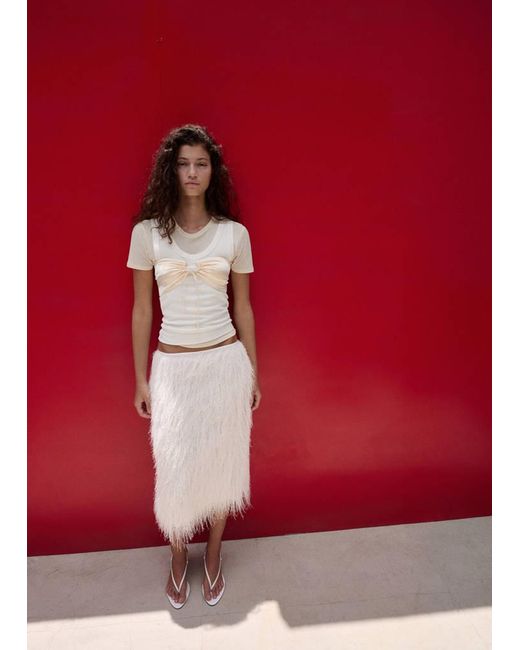Mango Midi Skirt With Textured Yarn