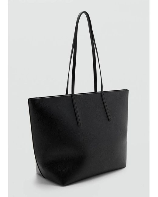 Mango Black Shopper Bag With Double Handle