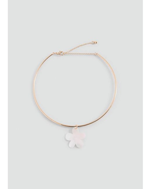 MANGO TEEN Metallic Rigid Flower Necklace