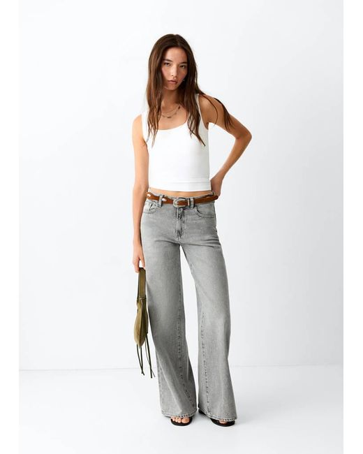 MANGO TEEN White Square-Neck Strappy Top