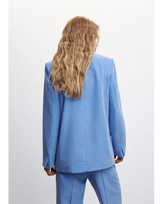 Mango Modal-blend Suit Blazer Sky in Blue | Lyst UK