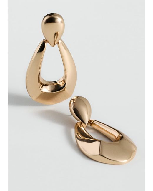 Mango Metallic Oval Hanging Earrings