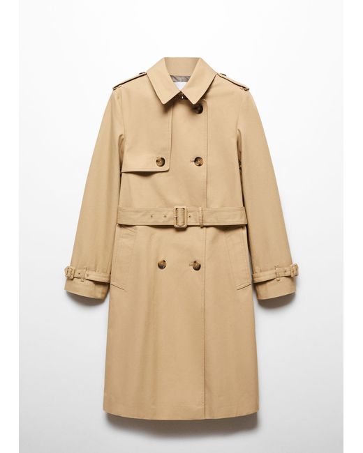 Mango Natural Classic Trench Coat With Belt