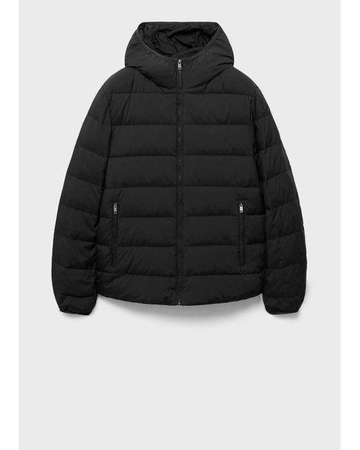 Mango Black Packable Down Feather Puffer Jacket for men