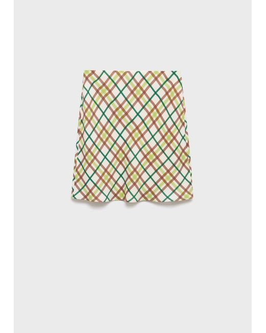 Mango Green Short Check Skirt