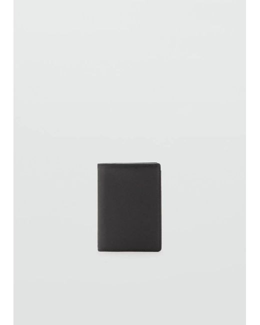 Mango Gray Leather Wallet for men