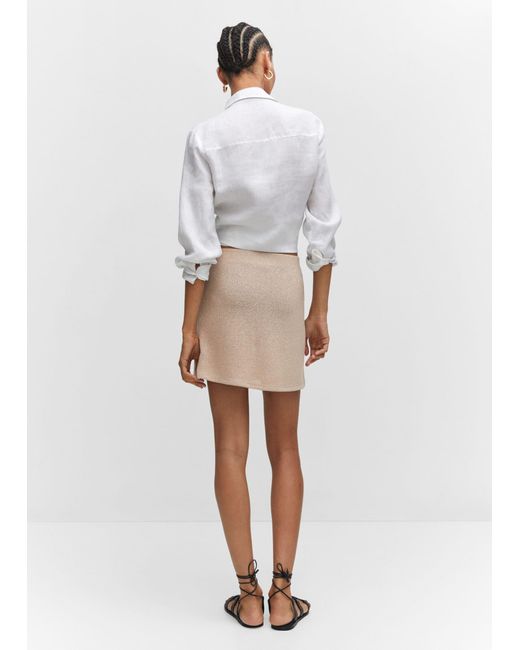 Mango White Knitted Miniskirt