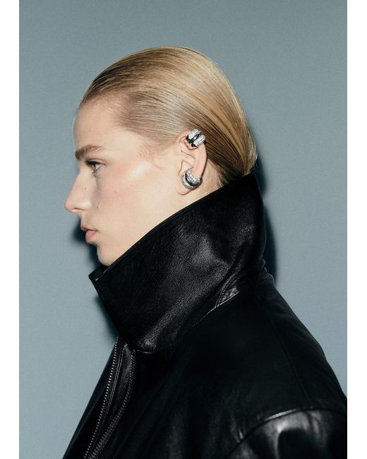 Mango Black Crystal Ear Cuff Earrings