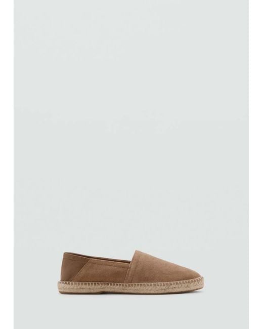 Mango Brown Leather Espadrille for men