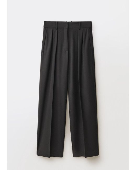 Mango Multicolor Wide Leg Wool-Blend Suit Trousers