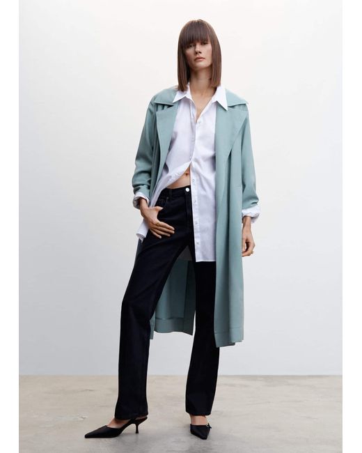 mango flowy oversize trench