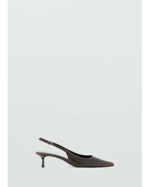 Mango Blue Worn-Effect Heeled Shoe