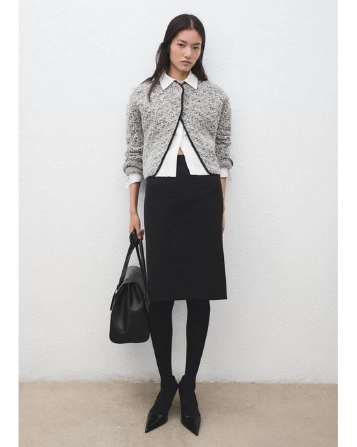 Mango White Flecked Cotton-Blend Jacket