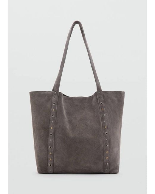 MANGO TEEN White Leather Tote Bag