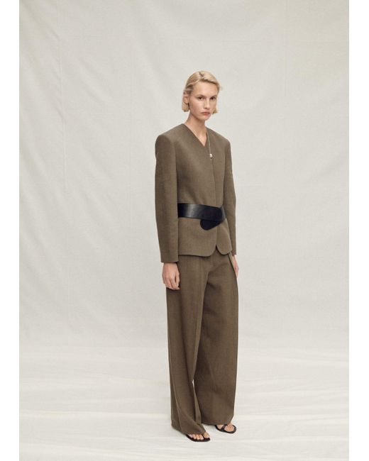 Mango Natural Seamless Linen Suit Jacket