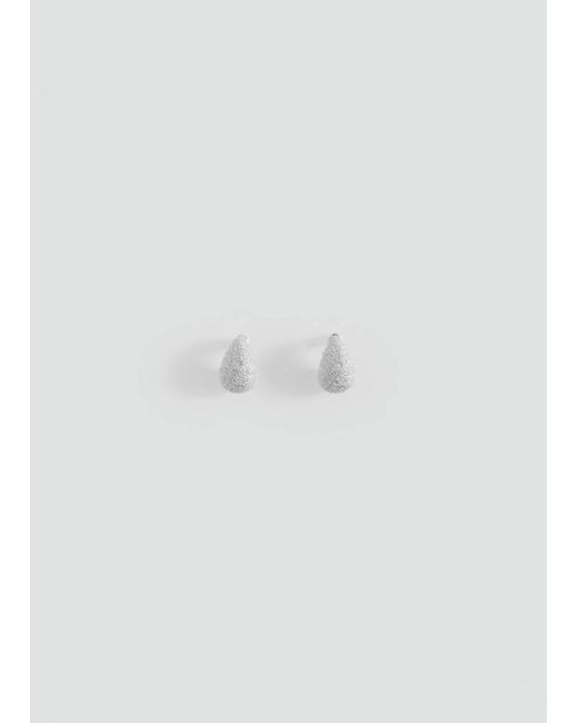 MANGO TEEN Gray Textured Drop Earrings