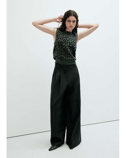 Mango Green Gemustertes Strick-Top
