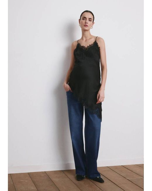 Mango Black Wide Leg Maternity Jeans