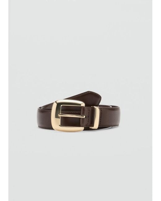 Mango Brown Square Buckle Belt
