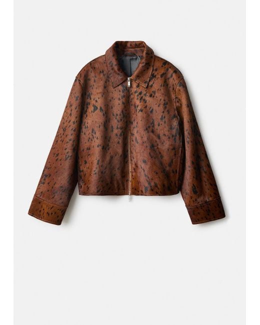 Mango Multicolor 100% Leather Fur Jacket