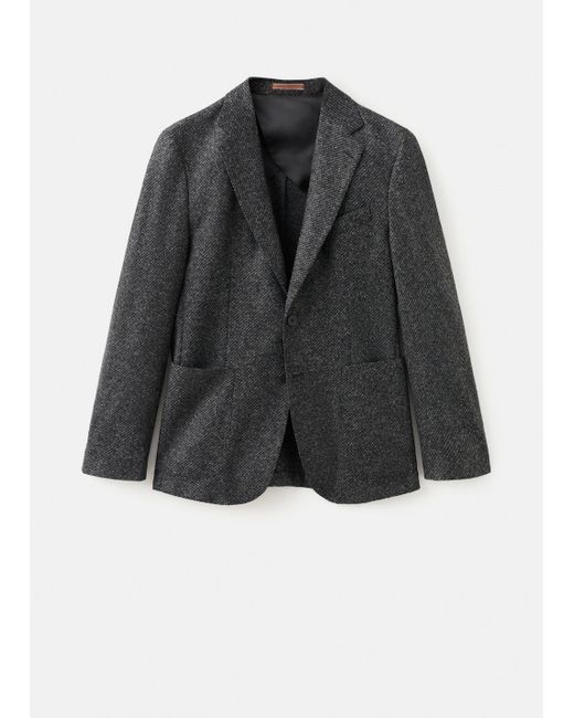 Mango Multicolor Slim Fit Wool Blend Blazer for men