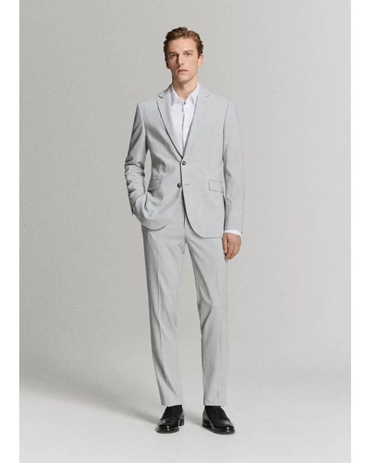 Mango Gray Super Slim-Fit Suit Jacket for men