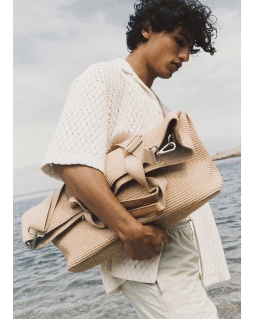 Mango Natural Raffia Tote Bag for men