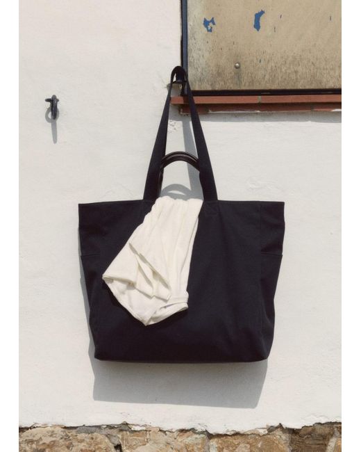 Mango Tote-Bag Aus Baumwolle Mit Taschen in Black für Herren
