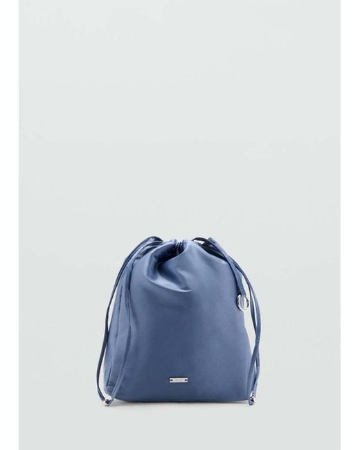 Mango Blue Satiny Drawstring Pouch