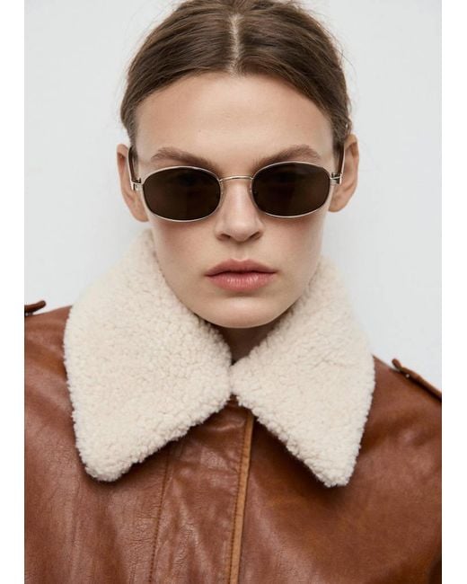 Mango Brown Metallic Frame Sunglasses