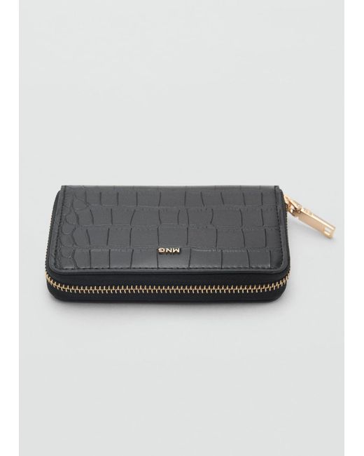 Mango Gray Coco Leather Effect Wallet