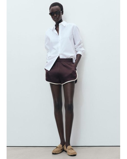 Mocassins En Daim À Boucle Marron Moyen Mango en coloris White