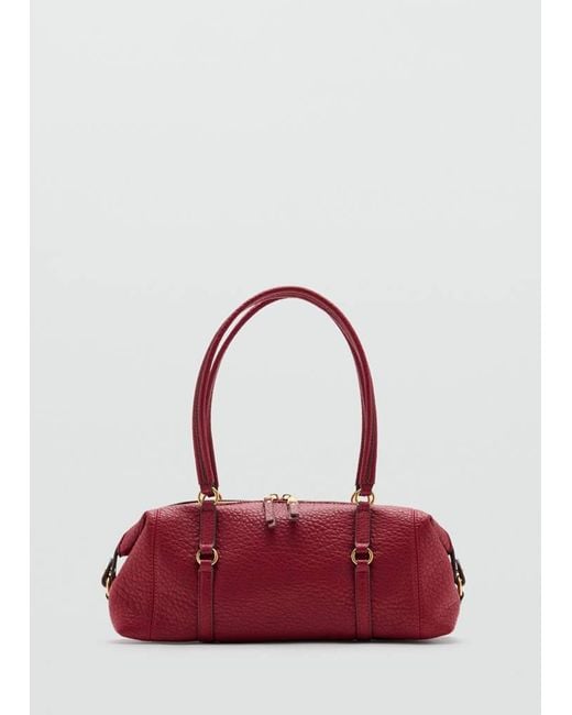 Mango Red Faux-Leather Shoulder Bag