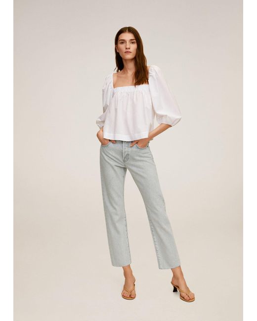 straight fit cropped jeans mango